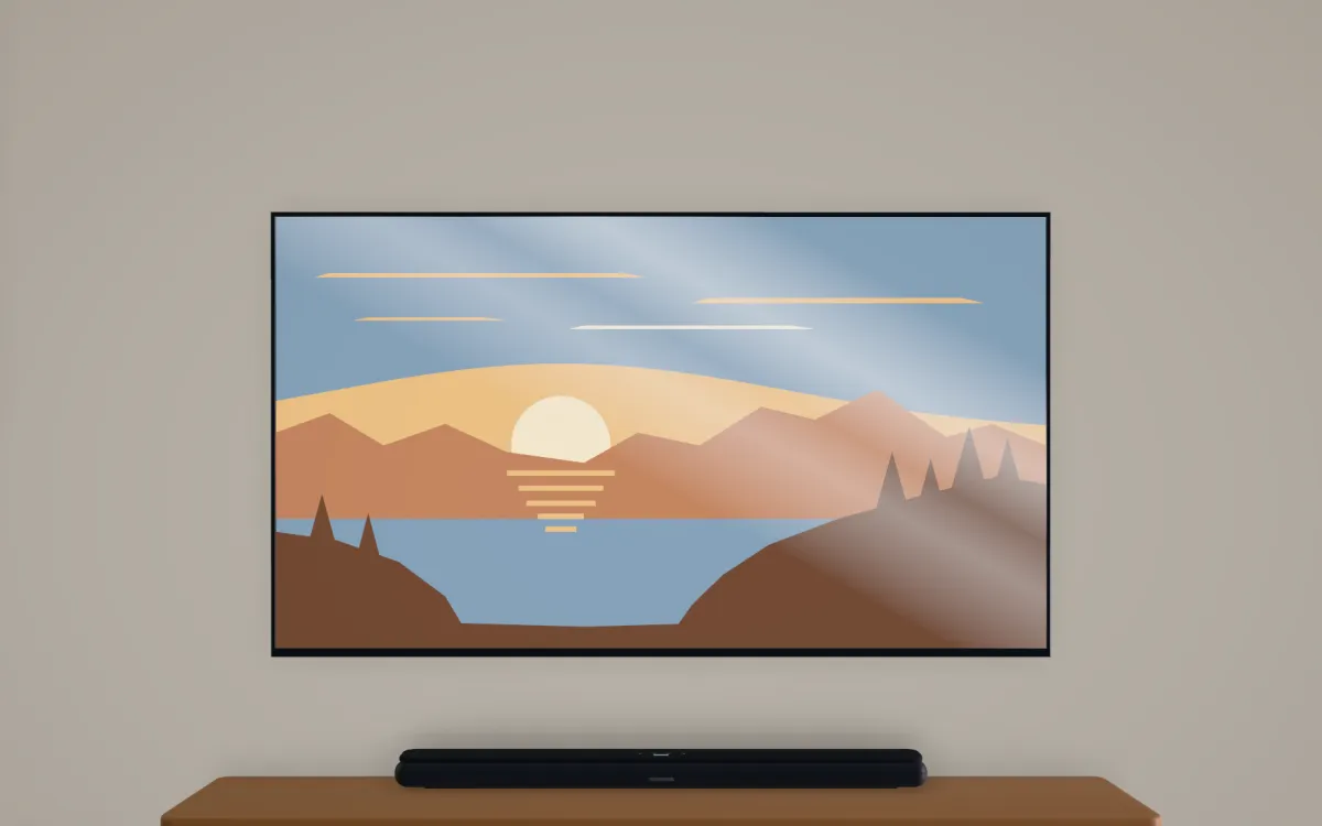 A 75-inch TV seen from a sofa 10 feet away, in the same room as its 85-inch comparison.