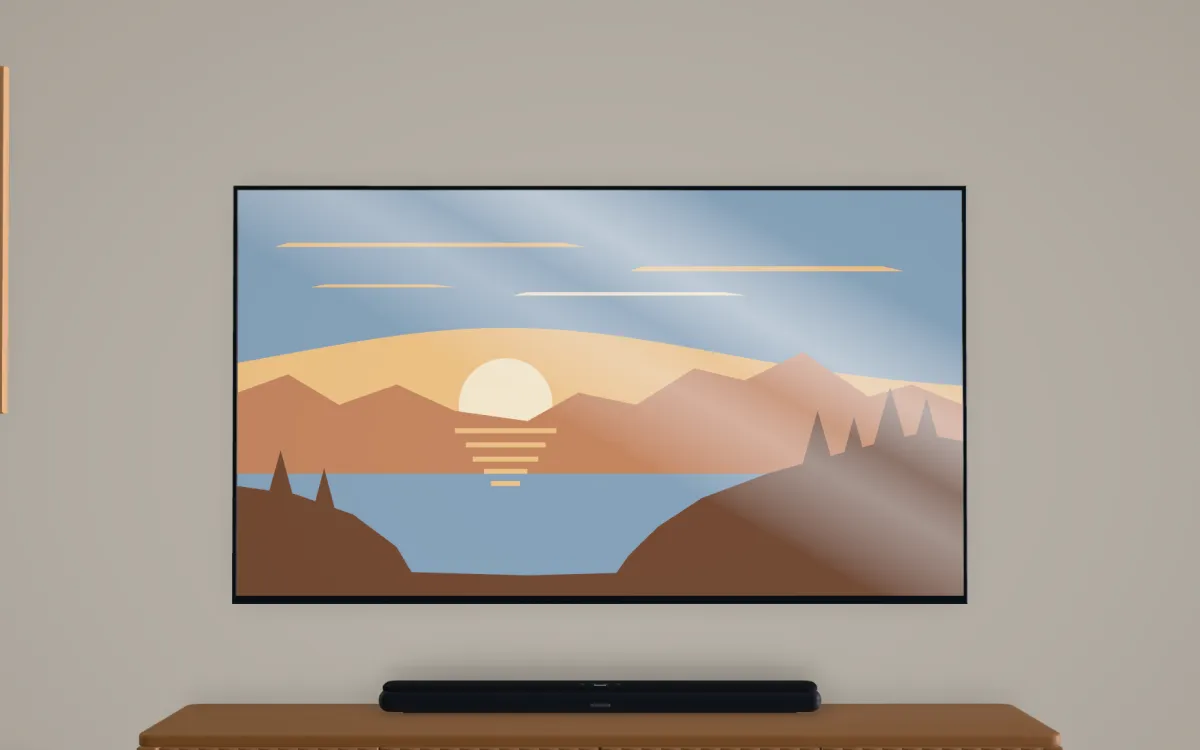 A 85-inch TV seen from a sofa 11 feet away, in the same room as its 98-inch comparison.